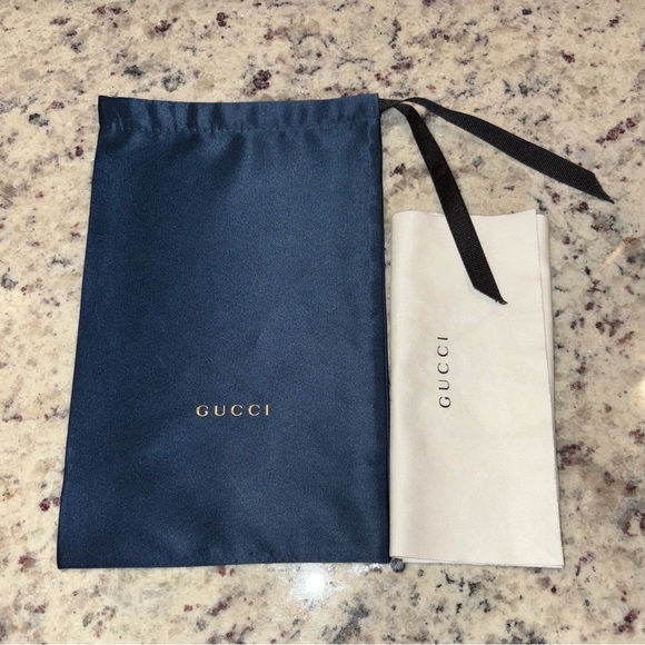 Gucci Navy Blue Dust Bag and White Cleaning Cloth - Picture 3 of 6